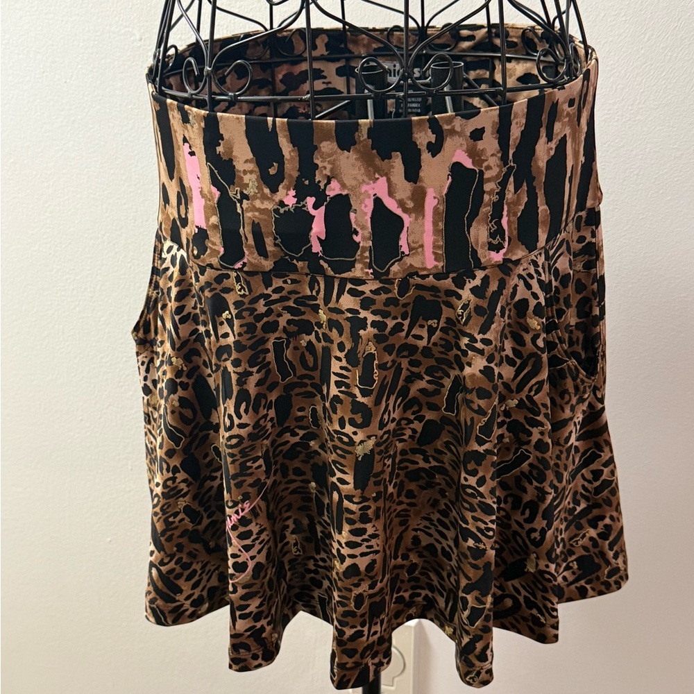 Jamie Sadock Brown and Black Animal Print Golf Skirt